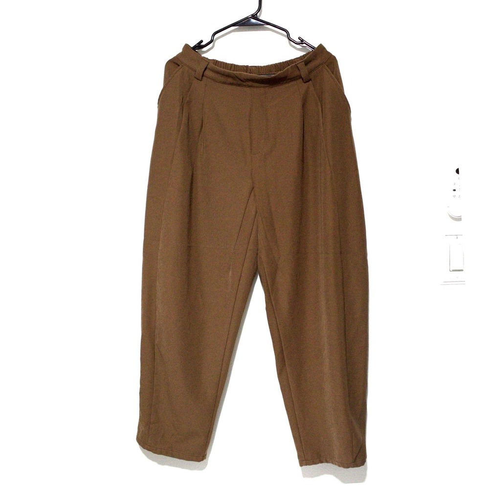 Halara Brown High Waisted Pleated Tapered Leg Dress Pants Trousers Womens